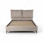 Letto matrimoniale con contenitore in tessuto tortora Vogue