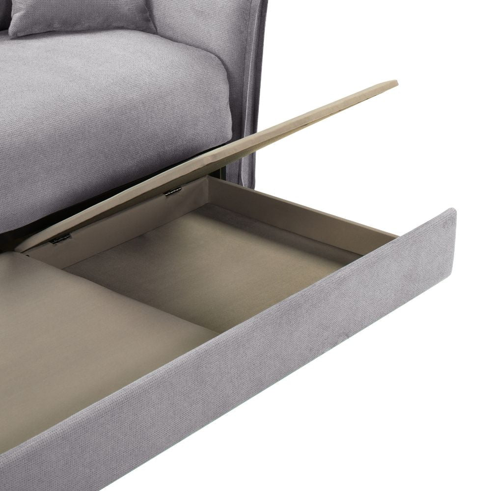 Divano letto 3 posti tessuto grigio 176x93x97H Cassie