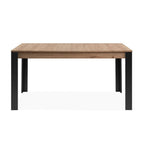 Ausziehbarer Tisch Tolosa80B Eichenplatte und schwarze Beine - 150x80x75H