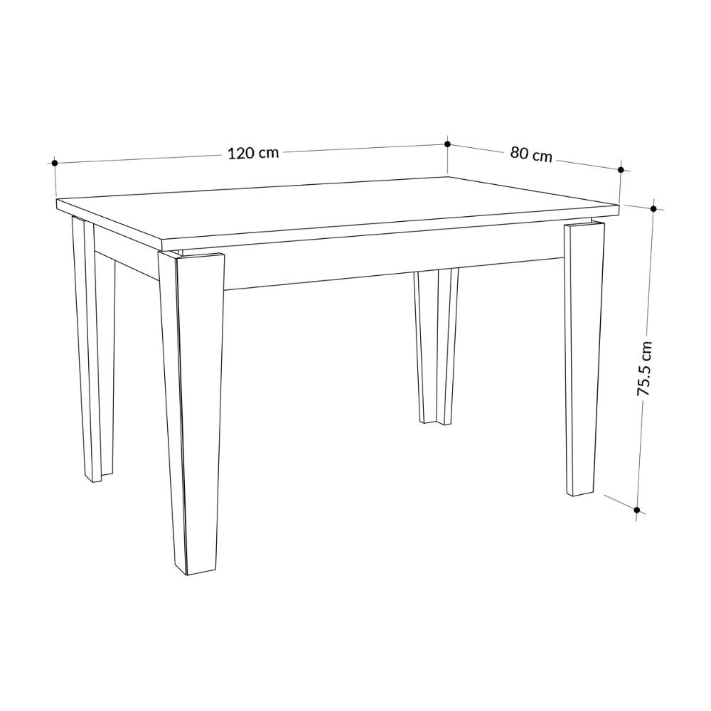 Tavolo allungabile bianco 120x80 cm Megaron