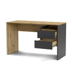 Scrivania rovere e antracite con 2 cassetti Paco3 125x51,6x75,5H