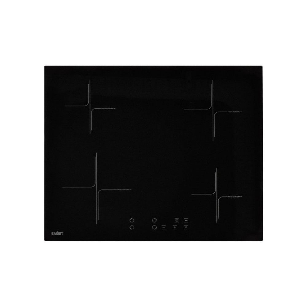 Table de cuisson à induction 60 cm avec 4 zones couleur noire - Samet Etna60 F