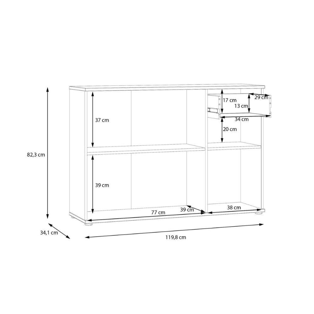 GNMK231L-U72 MEHRZWECK-MOBIL MIT DREI TÜREN + 1 SCHUBLADE FARBE TERRAKOTTA L120CM