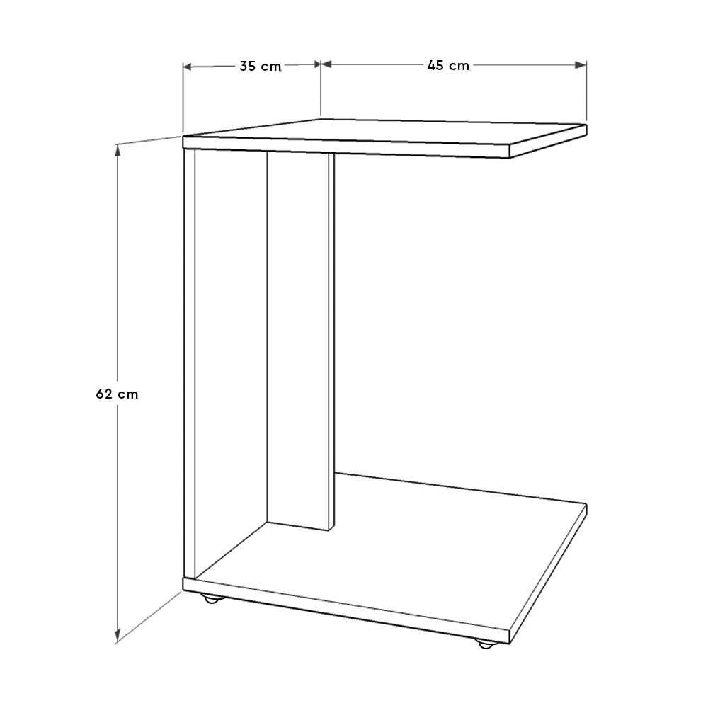 Tavolino da divano porta pc in legno colore rovere 62x45 cm SHP09LT1