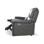 Canapé 3 places en cuir véritable gris foncé avec inclinaisons électriques - Claus