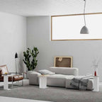 Tris tavolino da salotto Mund bianco rovere light mocha
