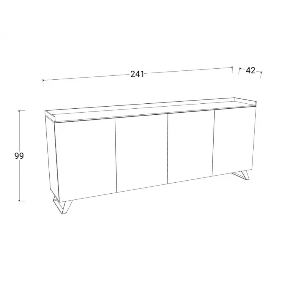 Madia 4 ante Polan bronzo mercure 241x42x99h