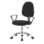 Poltrona da ufficio con ruote CR131 in tessuto nero e base cromata
