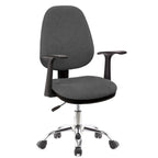 Poltrona da ufficio CR415 tessuto grigio base cromata con ruote