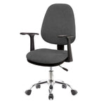 Poltrona da ufficio CR415 tessuto grigio base cromata con ruote