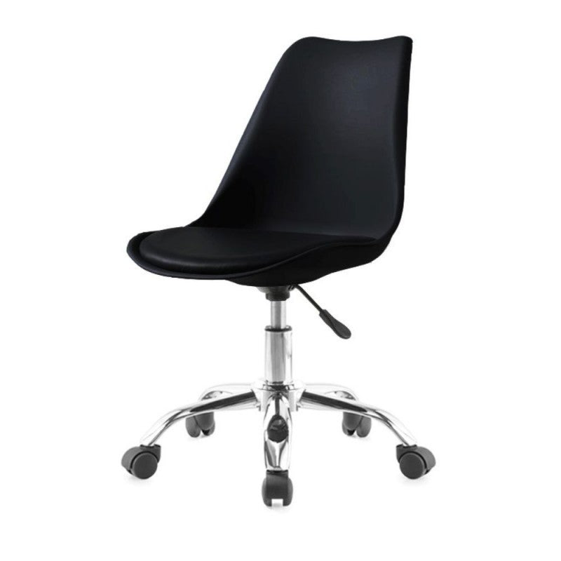 Sedia da ufficio nera LC719 seduta ergonomica e ruote