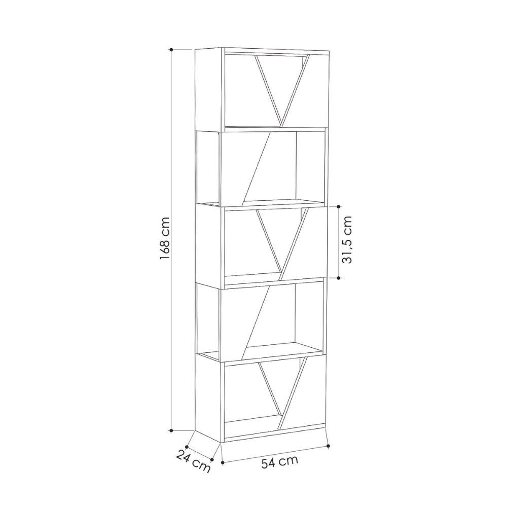 Libreria tortora 5 ripiani Frame 54x168