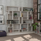 Libreria orizzontale bifacciale bianca Karmato 96x168,5
