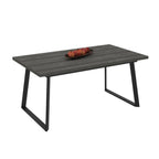 Tavolo allungabile piano larice grigio e gambe in metallo nero Lavinya 170x90x75h