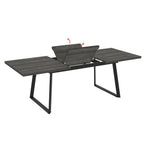 Tavolo allungabile piano larice grigio e gambe in metallo nero Lavinya 170x90x75h