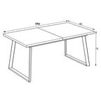 Tavolo allungabile piano larice grigio e gambe in metallo nero Lavinya 170x90x75h