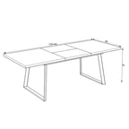 Tavolo allungabile piano larice grigio e gambe in metallo nero Lavinya 170x90x75h