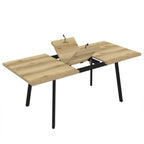 Tavolo allungabile piano colore rovere e gambe in metallo nero Lini 138x85x76h