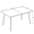 Tavolo allungabile piano colore rovere e gambe in metallo nero Lini 138x85x76h