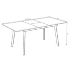 Tavolo allungabile piano colore rovere e gambe in metallo nero Lini 138x85x76h