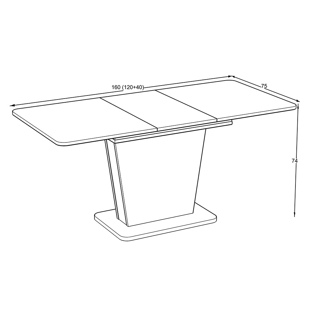 Tavolo allungabile con piano e base rovere e struttura portante finitura cemento 120x75x76H Lali