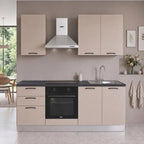 Cucina completa con elettrodomestici e piano induzione colore cashmere Taurusnew 195 cm Industrie Valentini