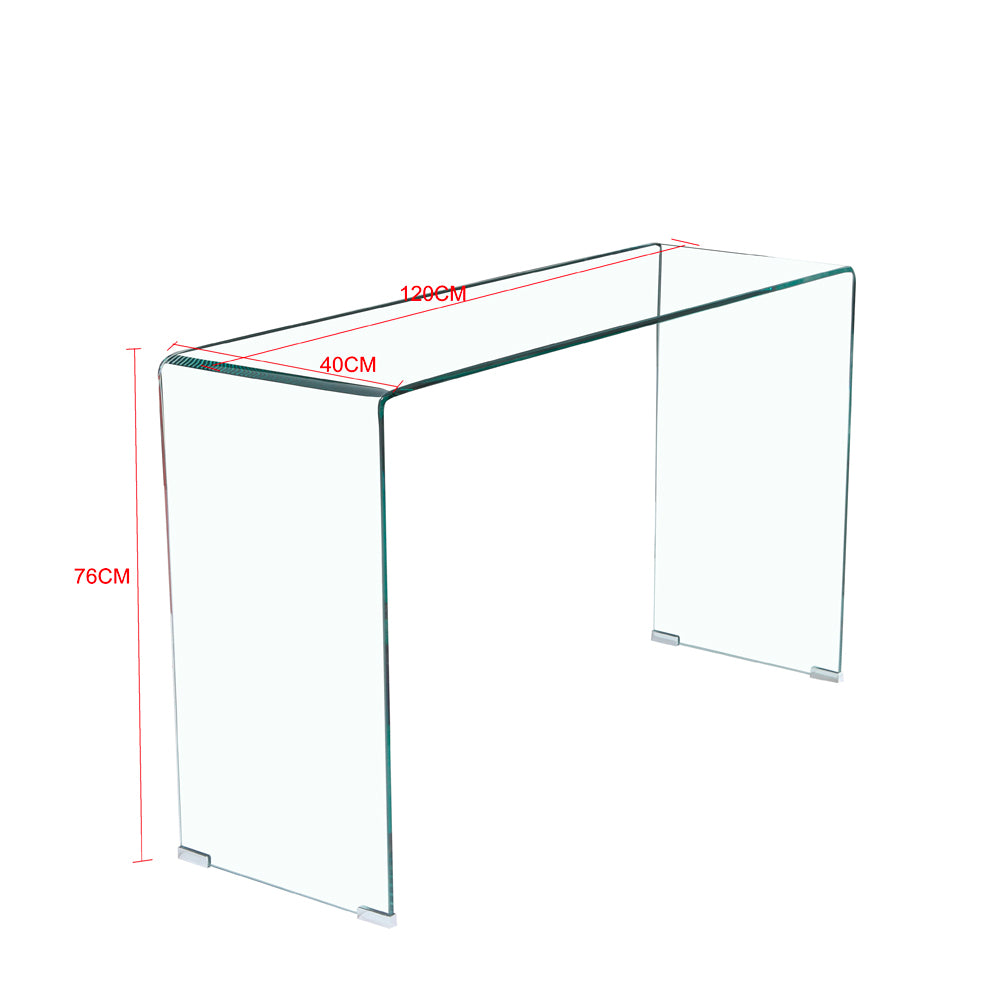 Consolle 120×40 cm in vetro temperato curvato Scarlett