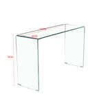 Consolle 120×40 cm in vetro temperato curvato Scarlett