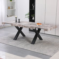 Tavolo allungabile da 160 a 240 cm effetto marmo grigio con gambe nere Cindy Gondar