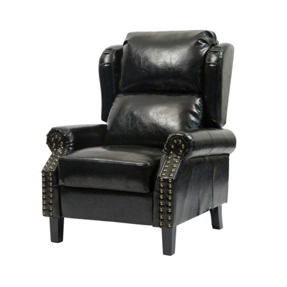 Poltrona con massaggio e schienale riscaldabile Wing ecopelle nero