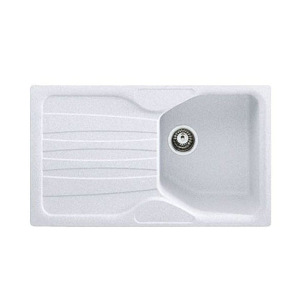 Lavello incasso 1 vasca con gocciolatoio reversibile in fragranite bianco CUG 611 Franke