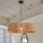 Lampada da soffitto in carta effetto bamboo caffè stile rustico Roya ASZ1747