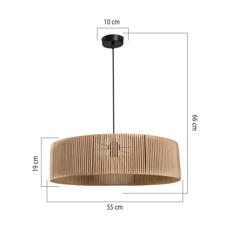 Lampada da soffitto in carta effetto bamboo caffè stile rustico Roya ASZ1747
