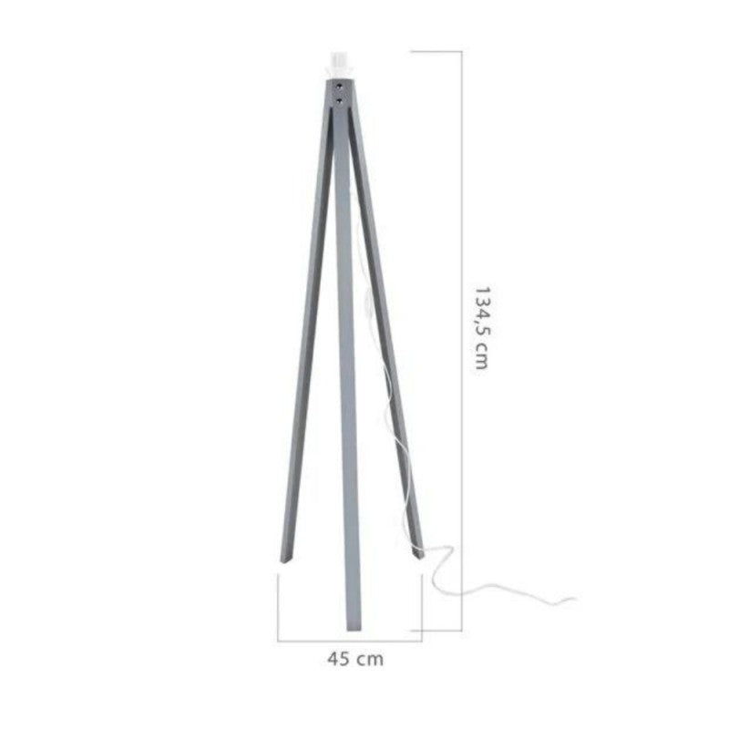 Lampada da terra treppiede legno grigio DECO MDL3009 134.5H