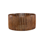 Paralume in carta intrecciata effetto bamboo caffè ROYA ASZ1751