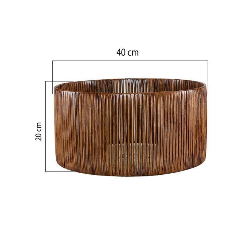 Paralume in carta intrecciata effetto bamboo caffè ROYA ASZ1751