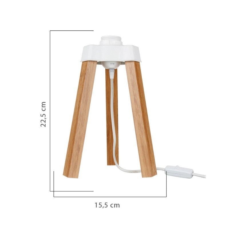 Lampada da tavolo treppiede legno rovere Piko MDL4767 22.5H