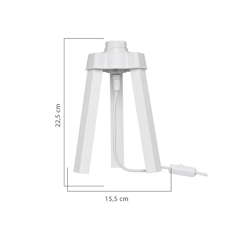 Lampada da tavolo treppiede legno bianco Piko MDL4768 22.5H