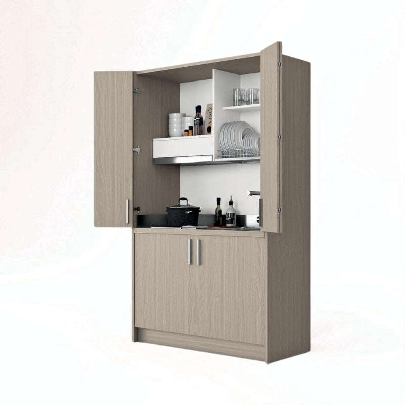 Cucina a scomparsa completa di elettrodomestici Fold olmo 125