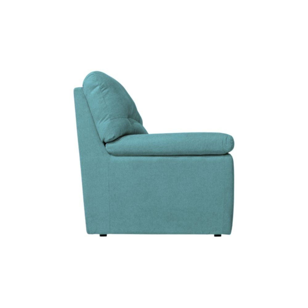 Dreisitzer-Sofa mit quadratischen Füßen, Stofffarbe Aquagrün – Alenda
