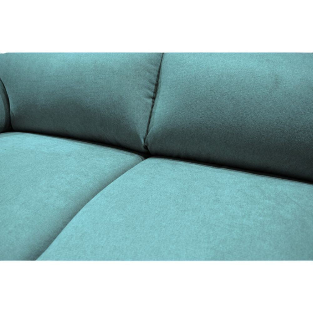 Dreisitzer-Sofa mit quadratischen Füßen, Stofffarbe Aquagrün – Alenda