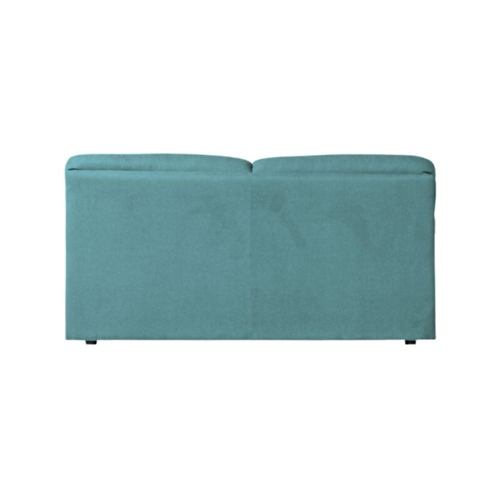 Dreisitzer-Sofa mit quadratischen Füßen, Stofffarbe Aquagrün – Alenda