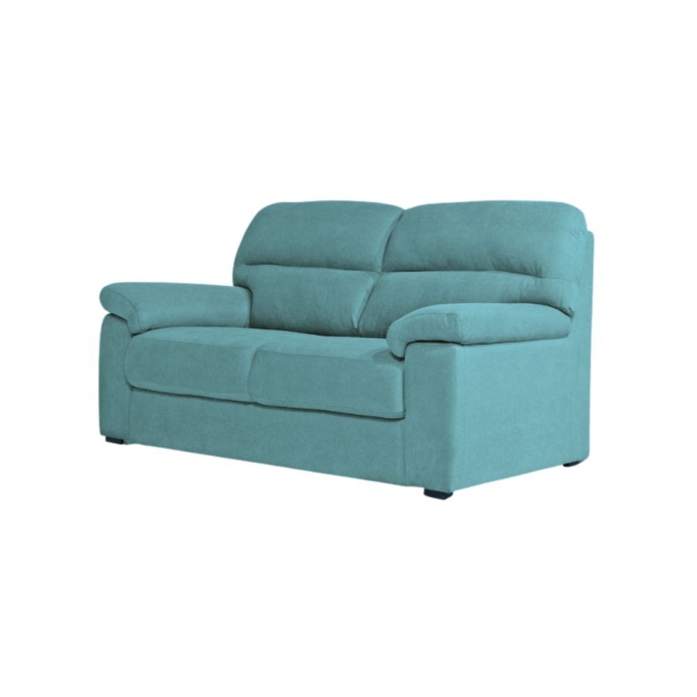 Dreisitzer-Sofa mit quadratischen Füßen, Stofffarbe Aquagrün – Alenda