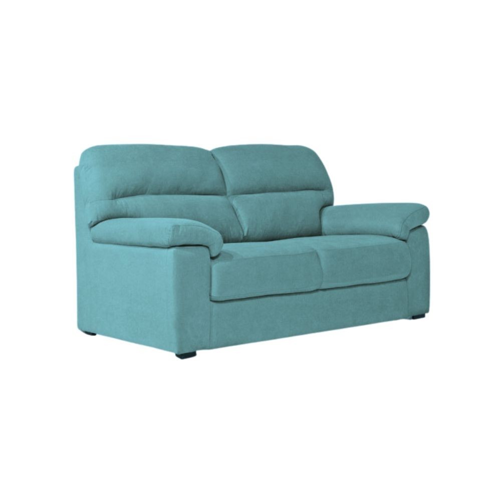 Dreisitzer-Sofa mit quadratischen Füßen, Stofffarbe Aquagrün – Alenda