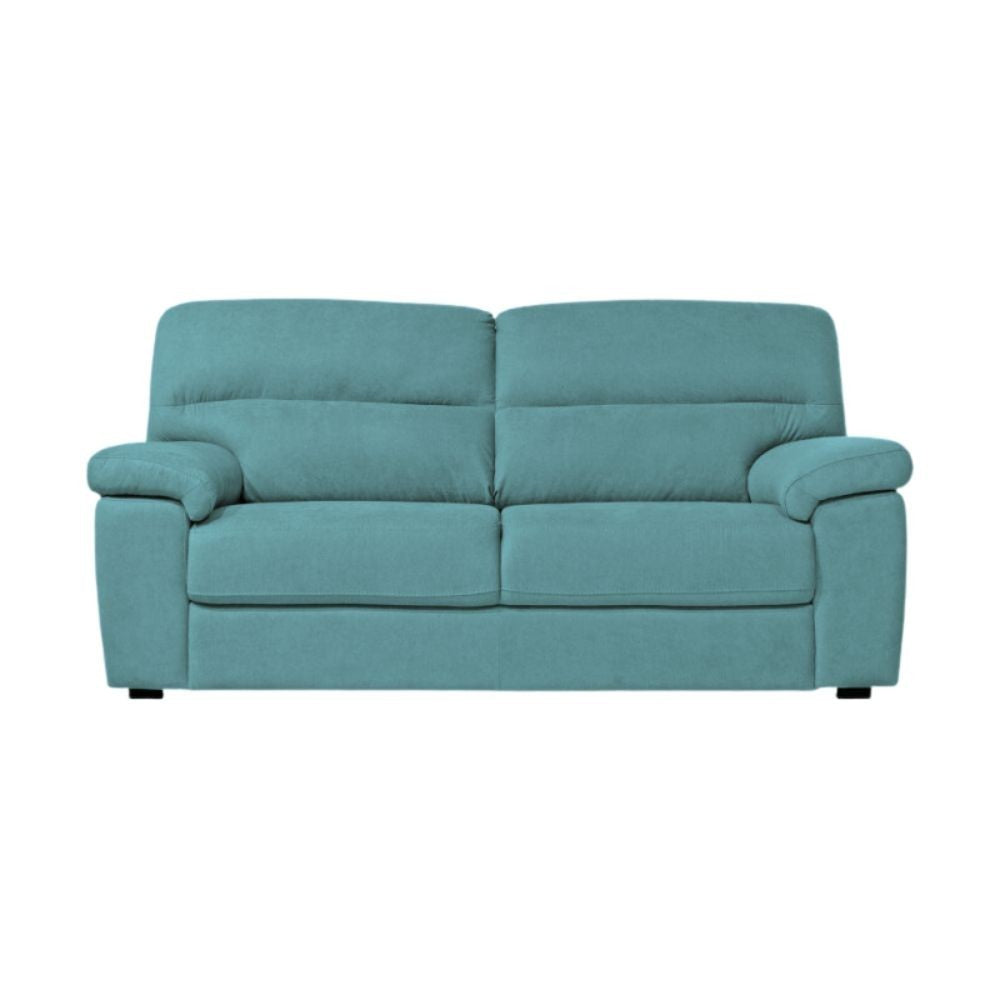 Dreisitzer-Sofa mit quadratischen Füßen, Stofffarbe Aquagrün – Alenda