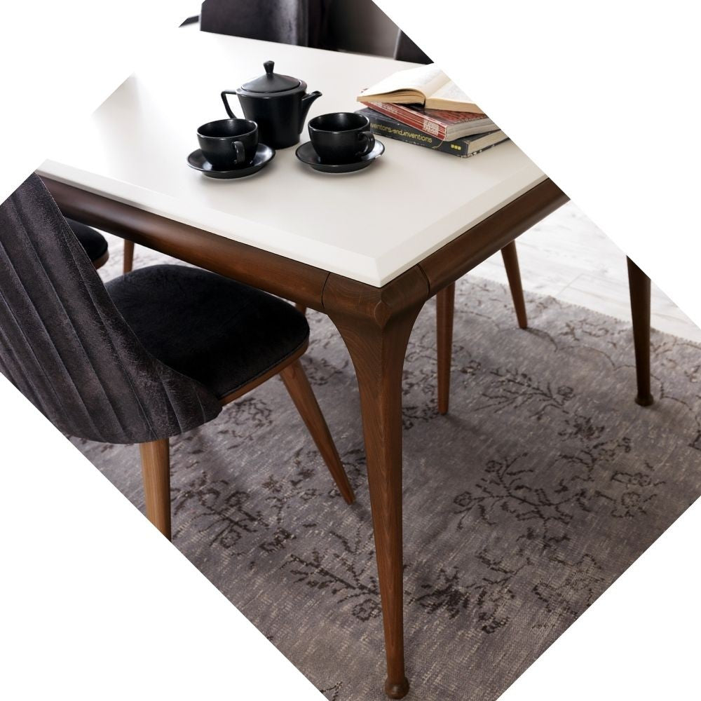 Tavolo bianco noce Diana 190x105x80h