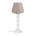 Lampada da tavolo base bianca e paralume tessuto colore beige LAGUNAH372634