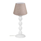 Lampada da tavolo base bianca e paralume tessuto colore beige LAGUNAH372634