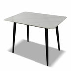 Table rectangulaire effet marbre blanc 120x75H cm Brot
