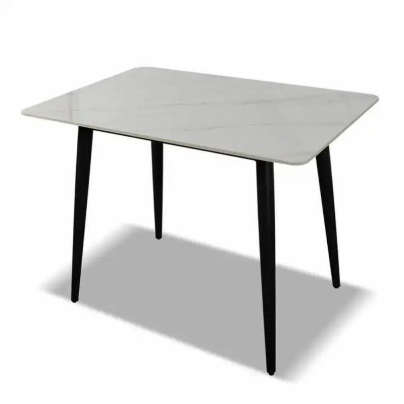 Table rectangulaire effet marbre blanc 120x75H cm Brot